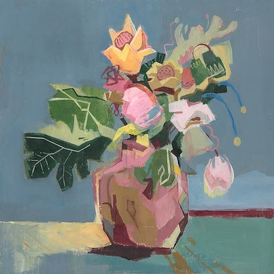 Playful Fragmented Bloom Painting