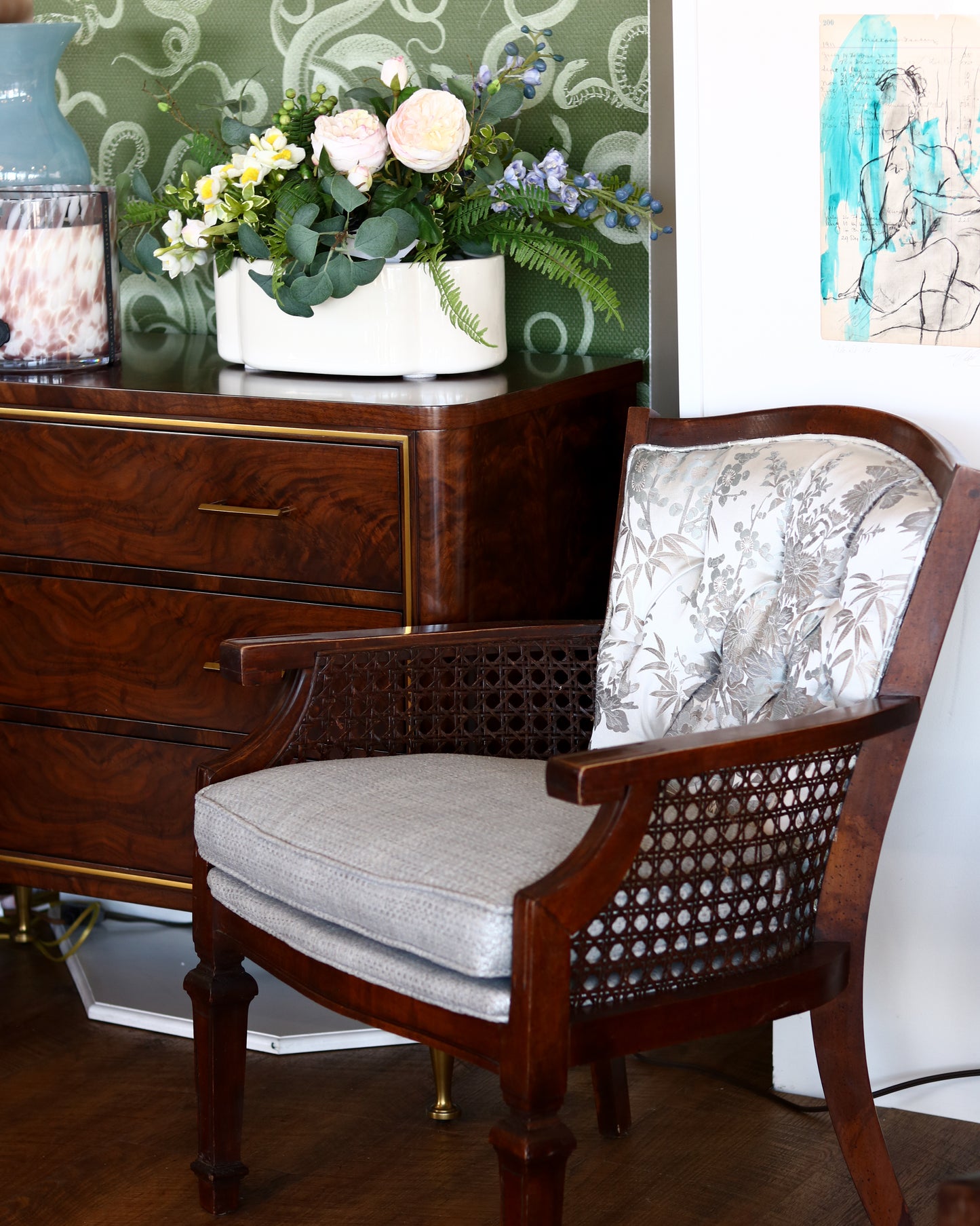 Reupholstered Antique Chair