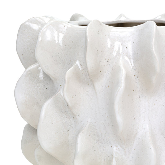 Beckton Short White Planter