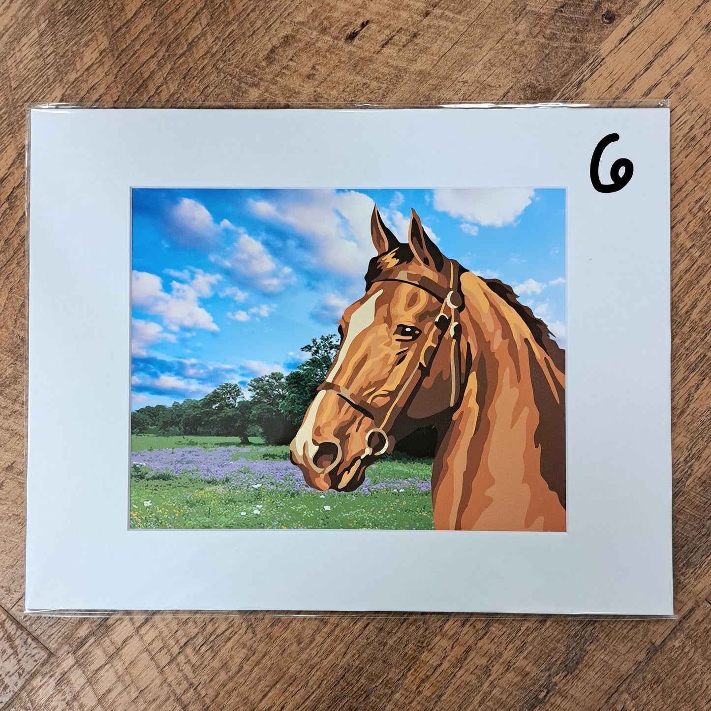 8 x 10 Matted Horse Painting