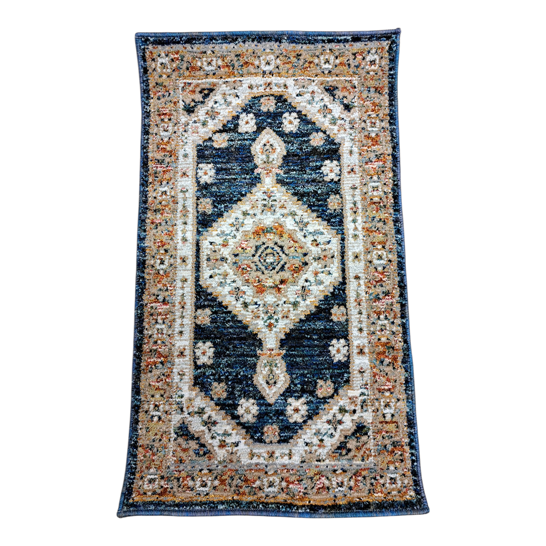 1'10" x 3'3" Andorra Dark Blue Rug