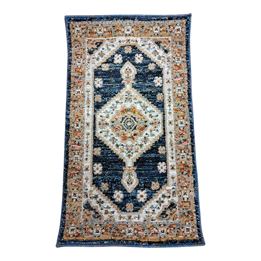 1'10" x 3'3" Andorra Dark Blue Rug