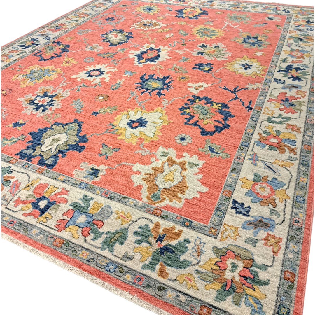 9'10" x 12'10" Lucca Rose Rug