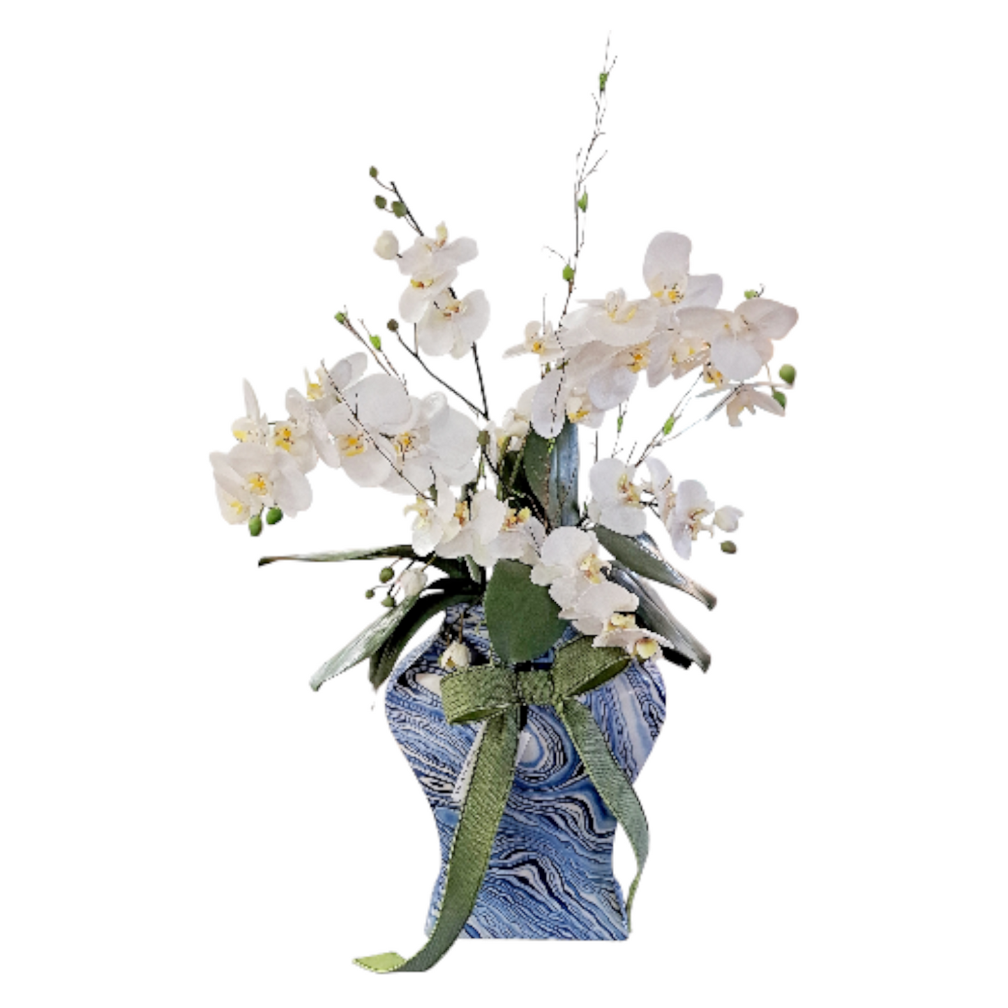 Custom Orchid Arrangement in Arctic Jar