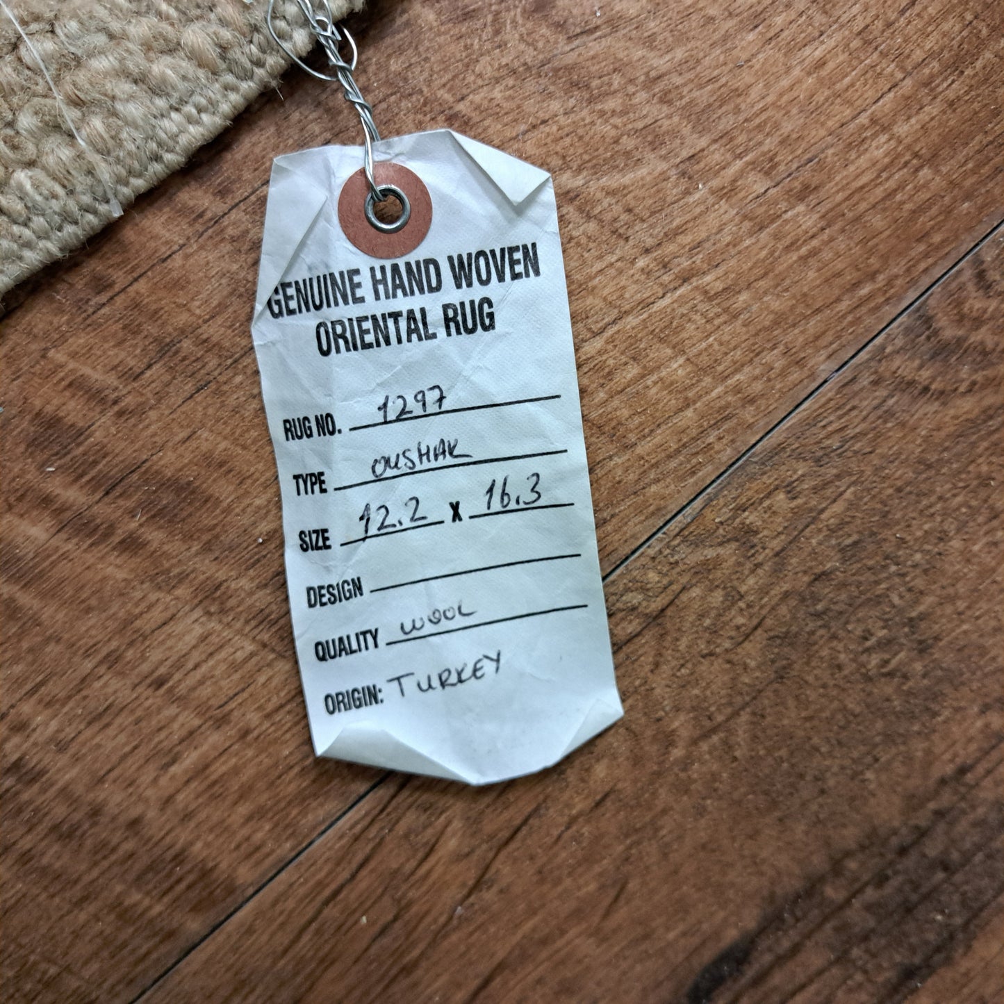 12' 2" x 16' 3" Pastel Brown, Blue & Peach Rug