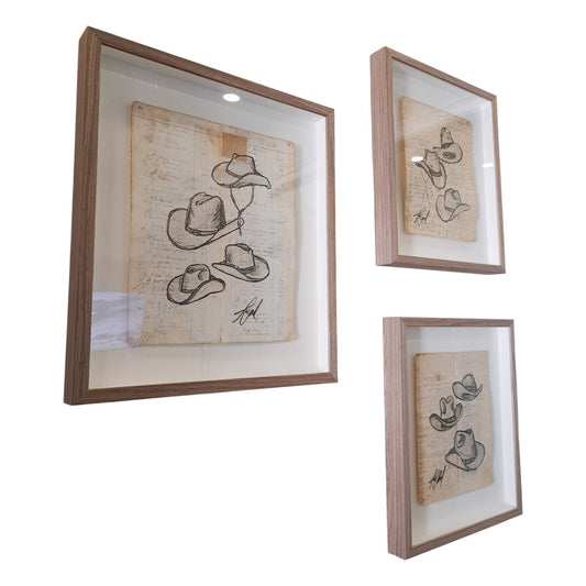 Kelly O'Neal Framed "Hat Studies"