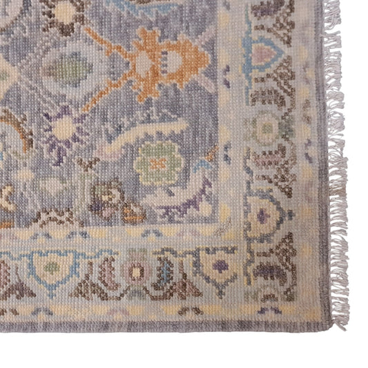 3' x 5' Darker Grey, Blue & Yellow Custom Oushak Rug