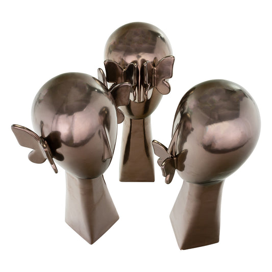 Bejop Bronze Butterfly Face Sculpture