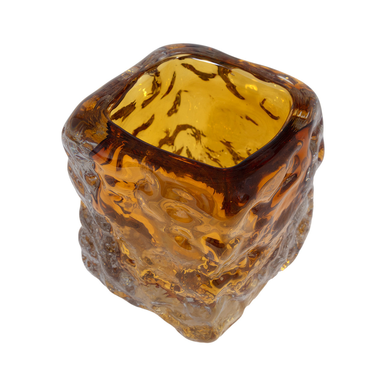 Amber Art Glass Vase