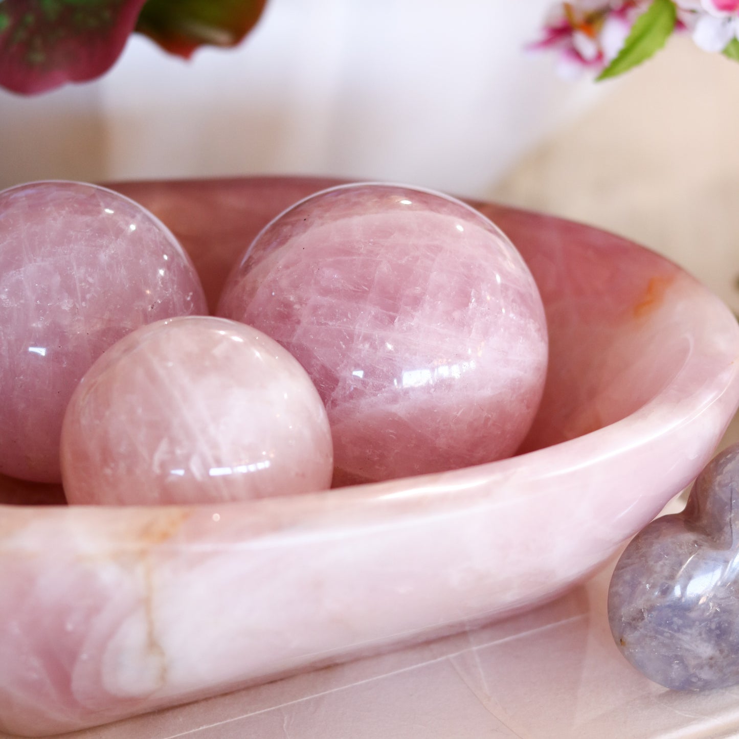 Rose Quartz Ball Carving