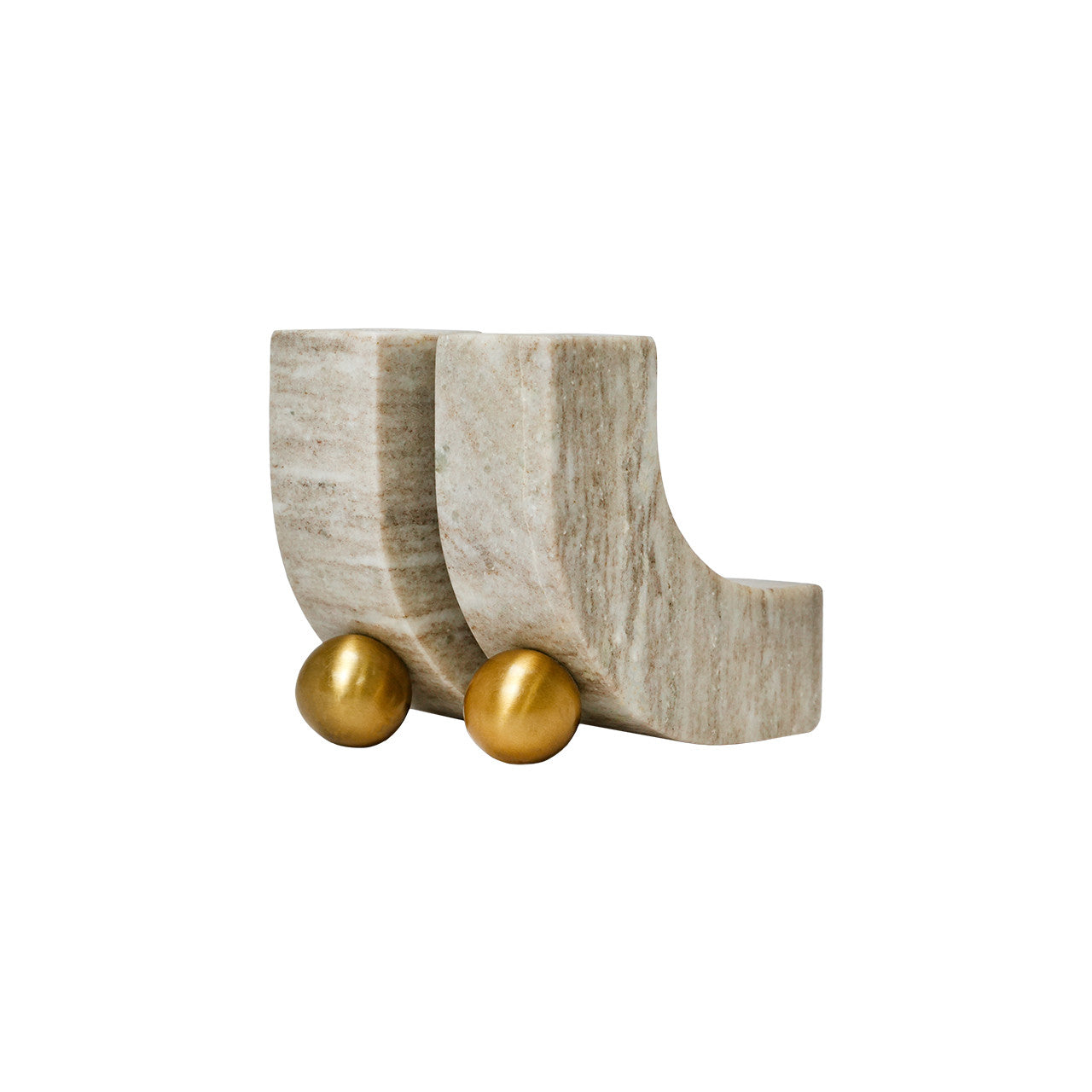 Beige Marble Curved Bookends