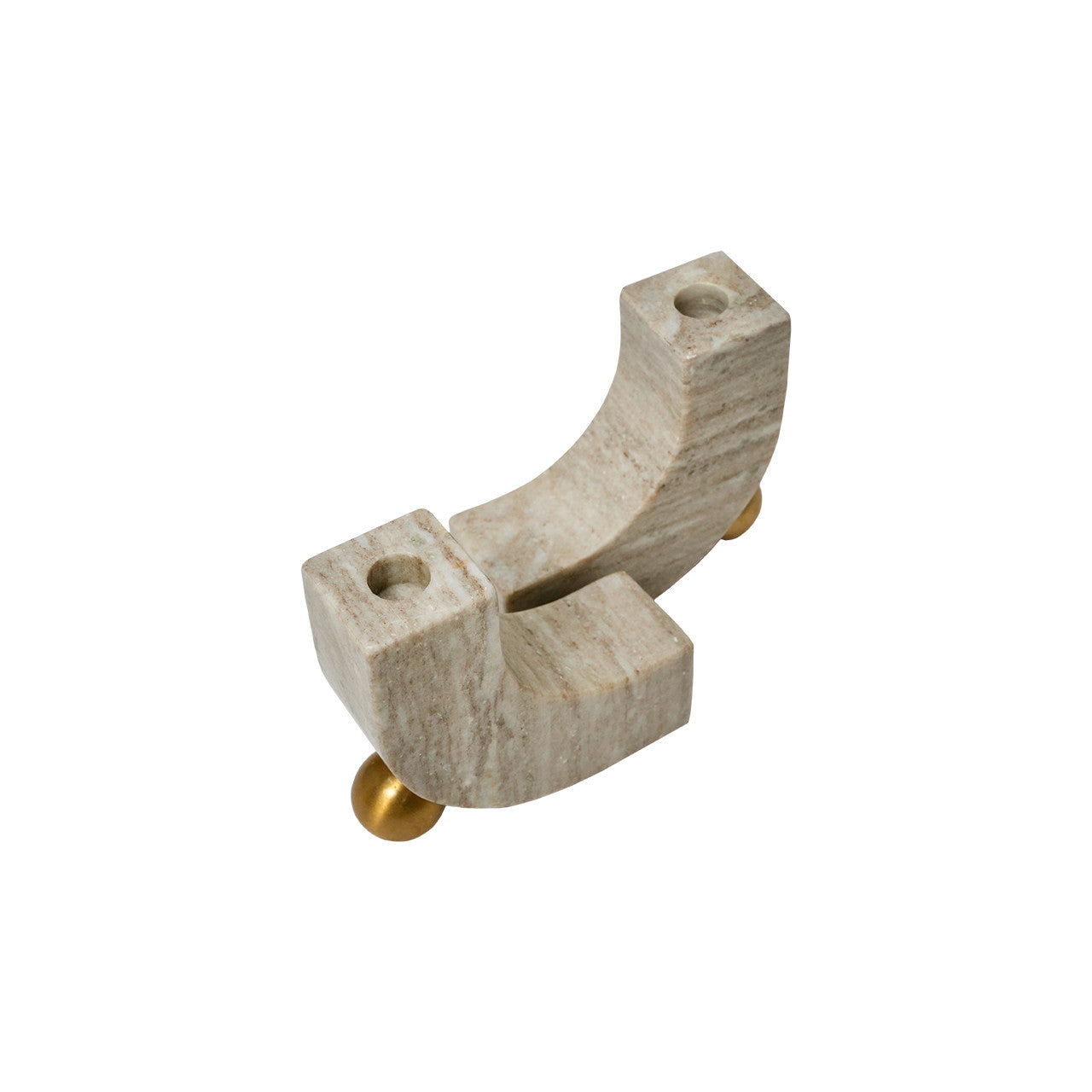 Beige Marble Curved Bookends