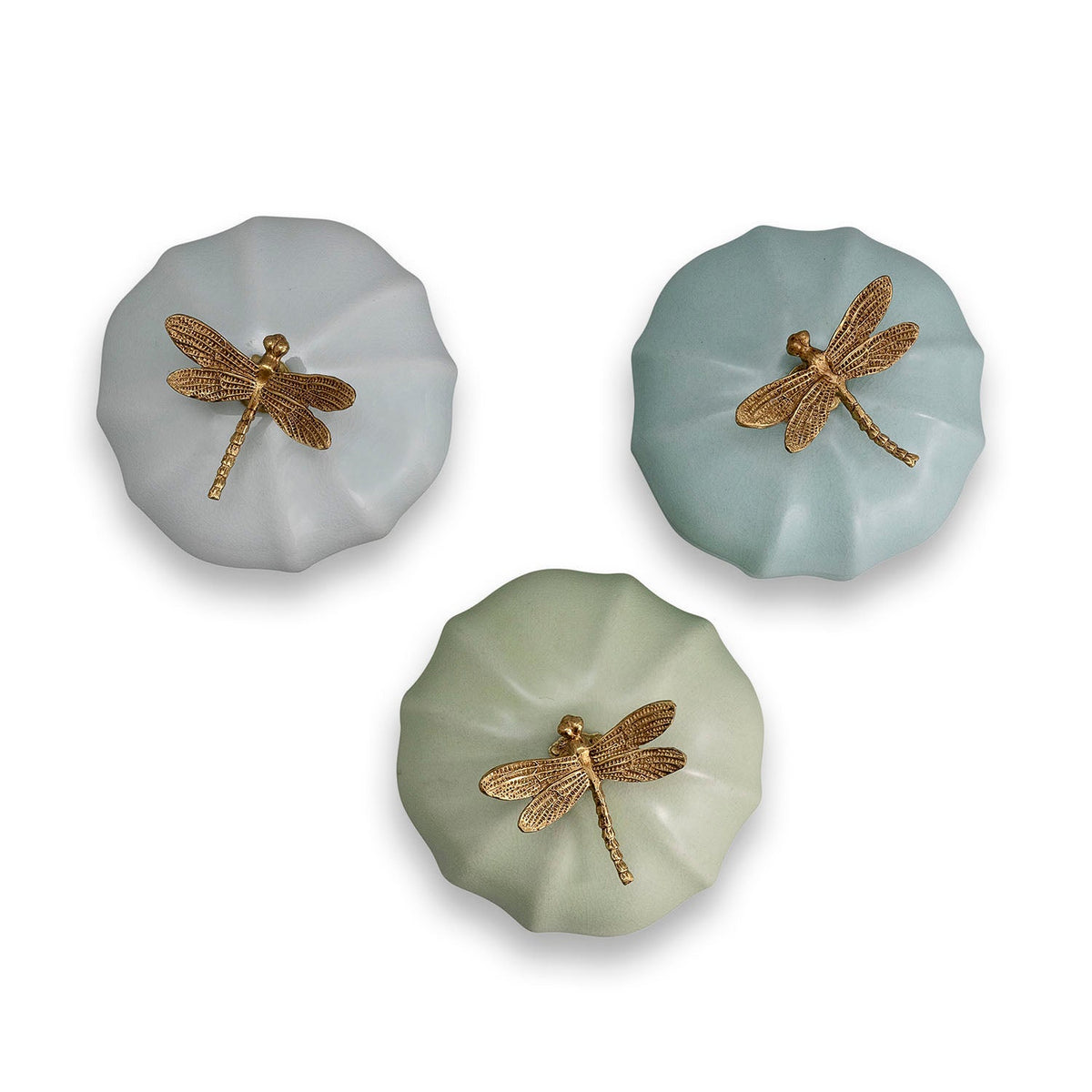 Pastel Dragonfly Scalloped Jar / Box