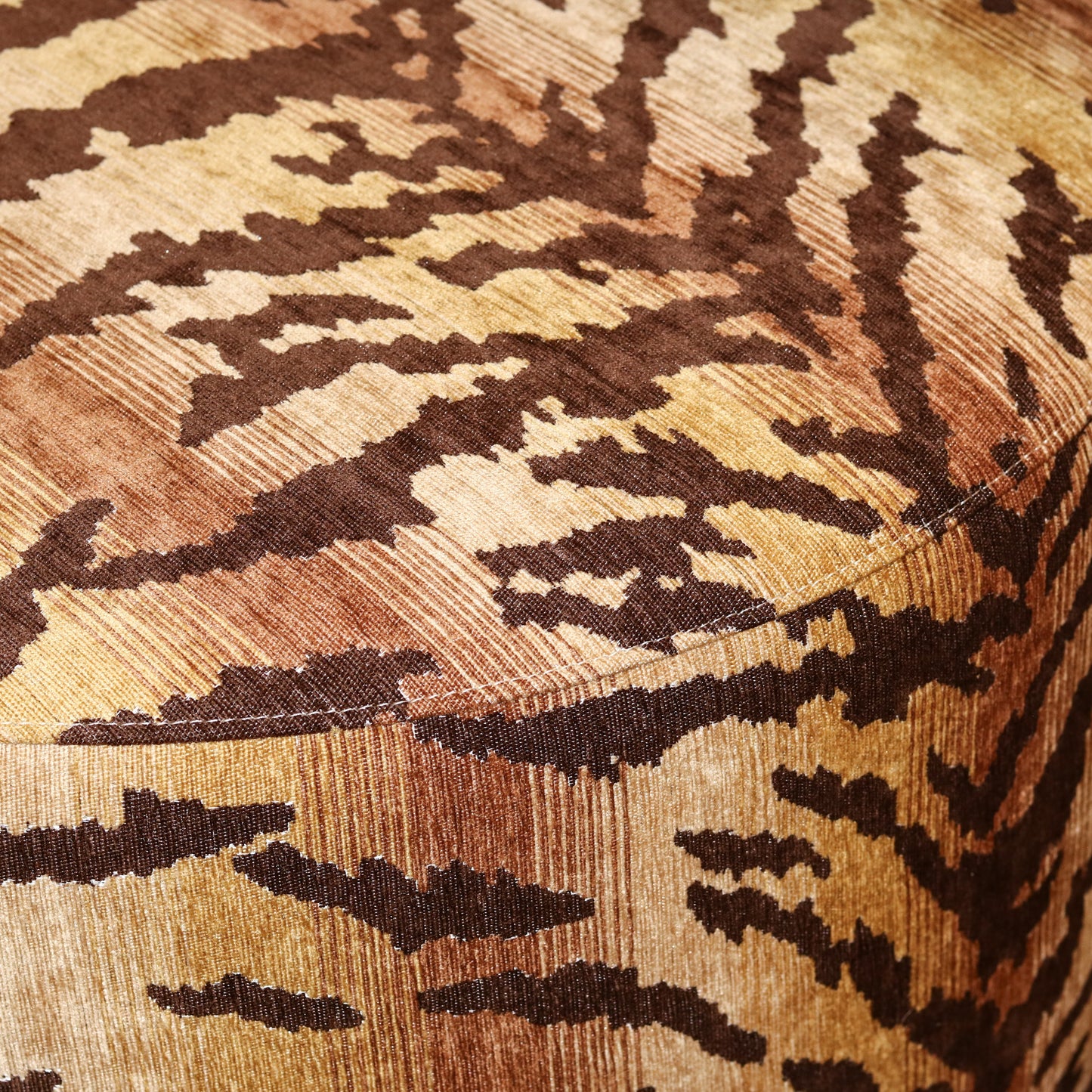 Tiger Print Swivel Ottoman