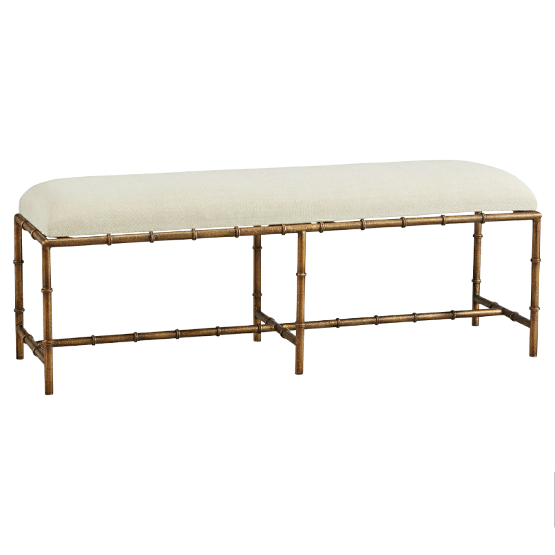 Faux Bamboo Iron Bench