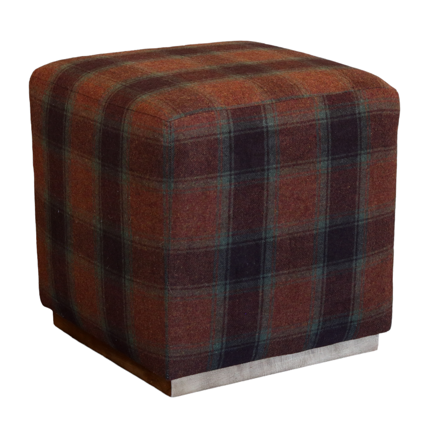 Plaid Square Ottoman
