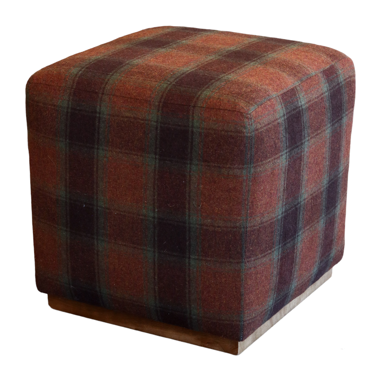 Plaid Square Ottoman