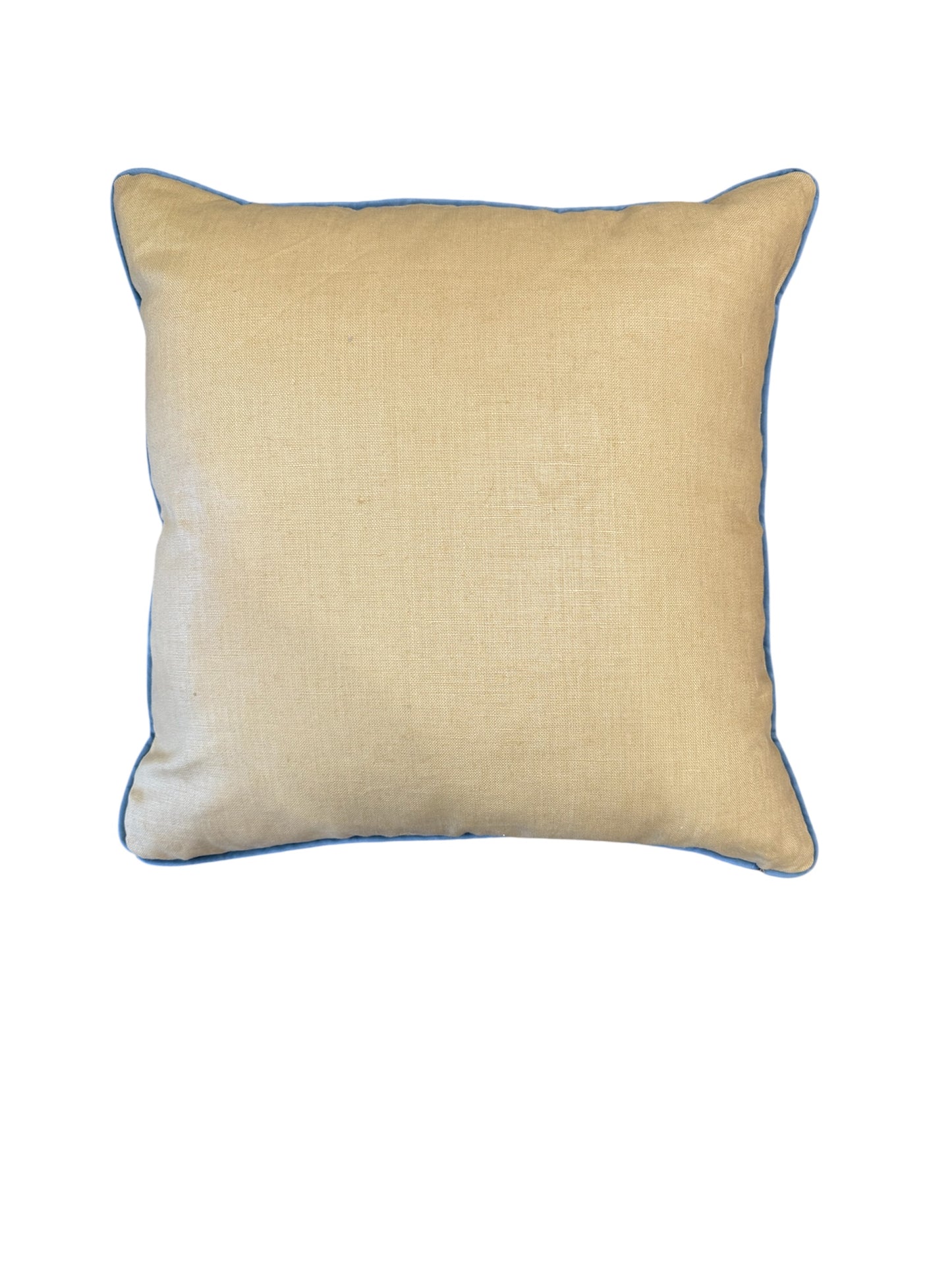 22" Blue and Yellow Check Pillow