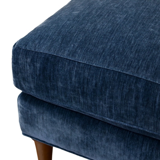 Brinkley Navy Chenille Ottoman
