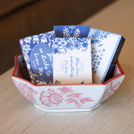 Blue & White Saying Matchboxes