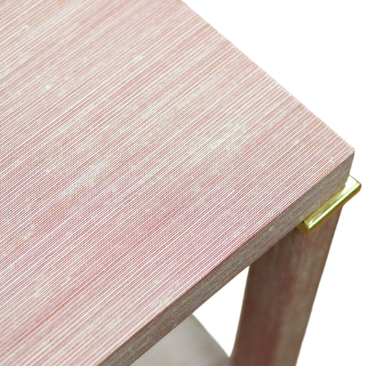 Lacquered Grasscloth Side Table