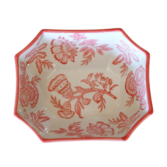 Pink & White Stoneware Bowl