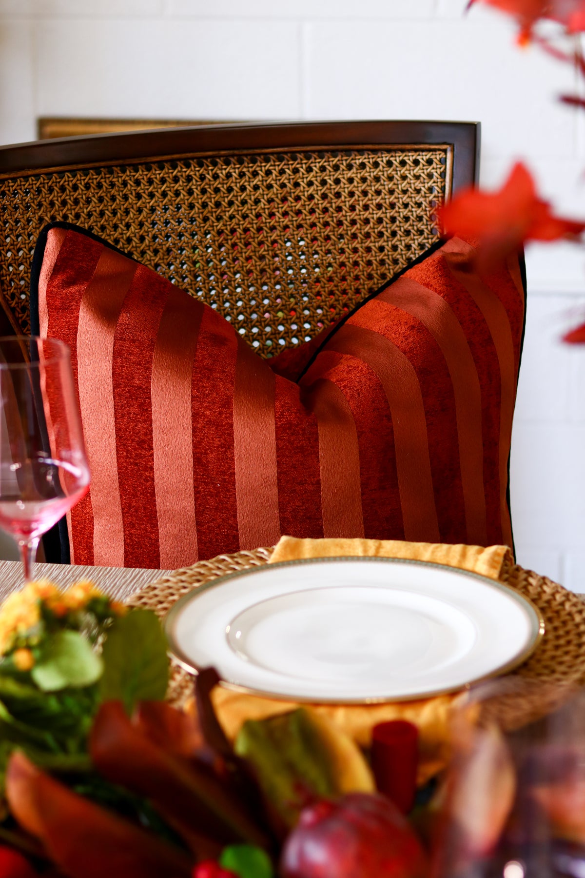 Rust Stripe Pillow - 22"