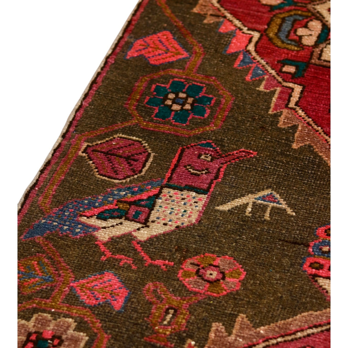 3' x 9'8" Brown & Pink Angora Oushak Runner