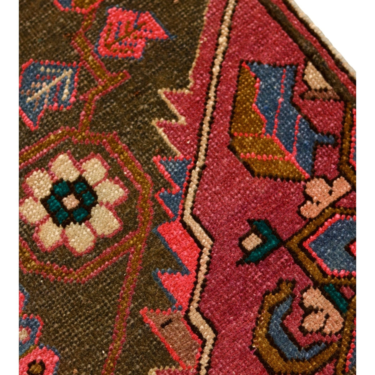 3' x 9'8" Brown & Pink Angora Oushak Runner
