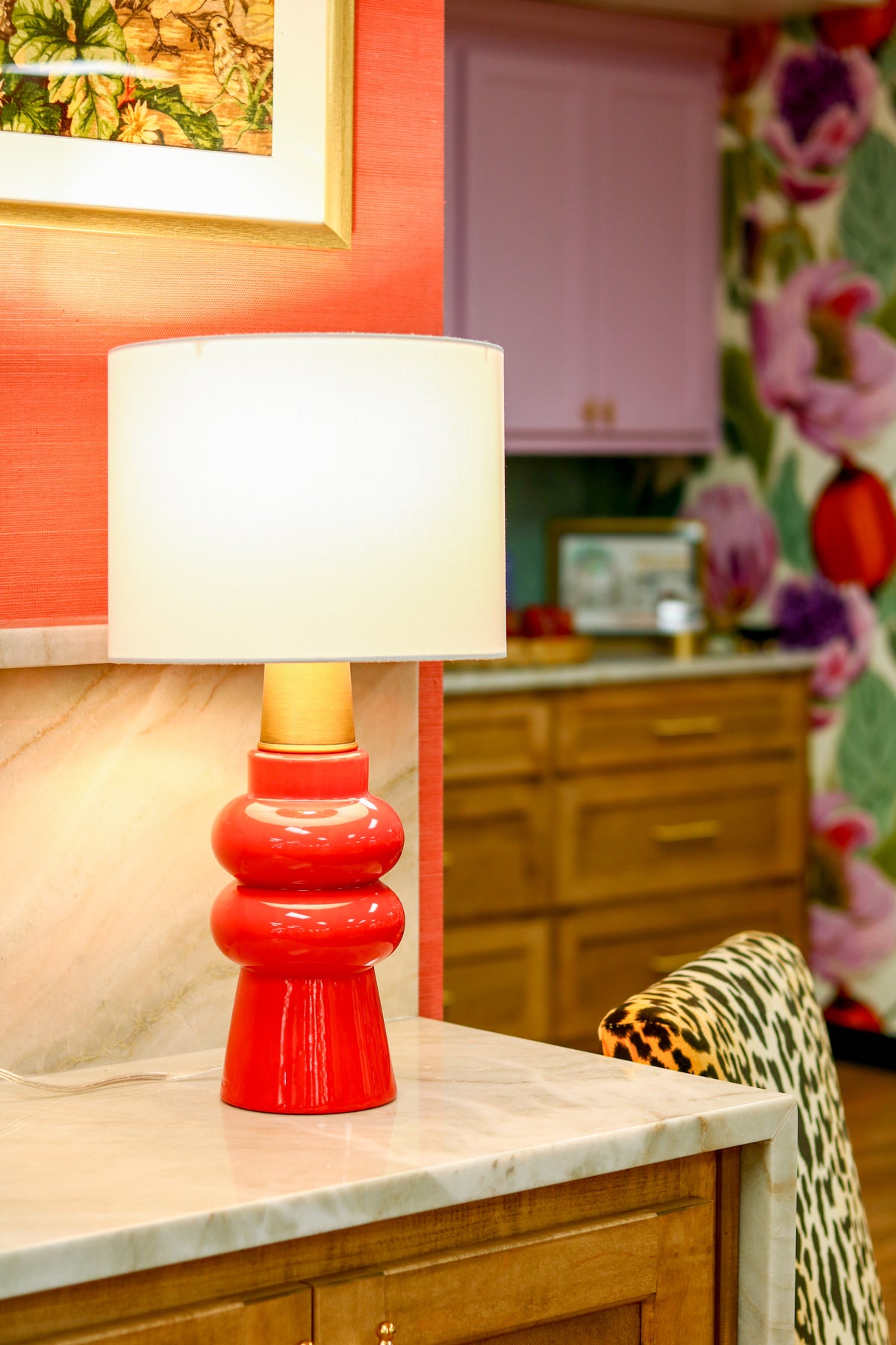 Candy Red Ceramic Mini Accent Lamp