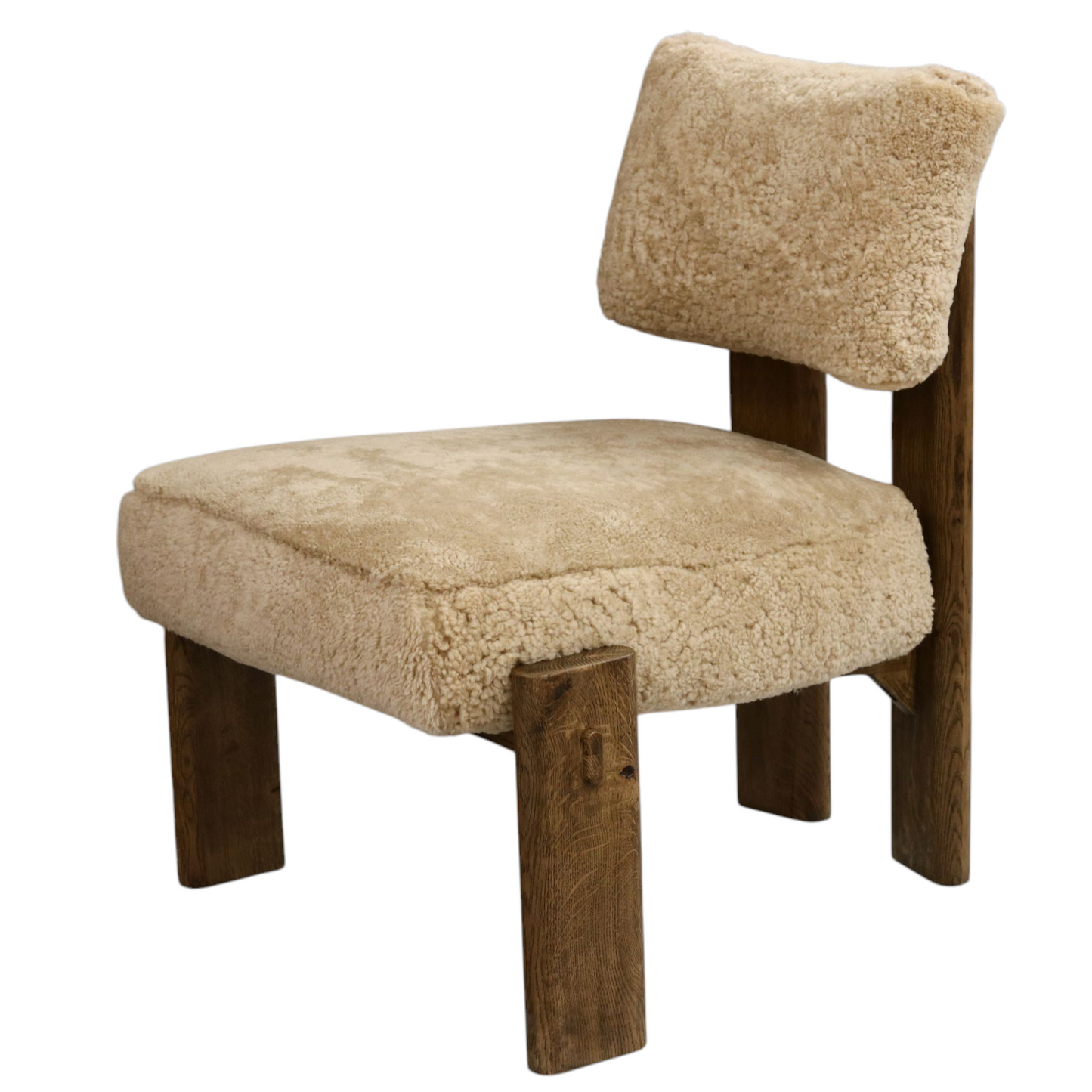 Shearling Wood Base Chair