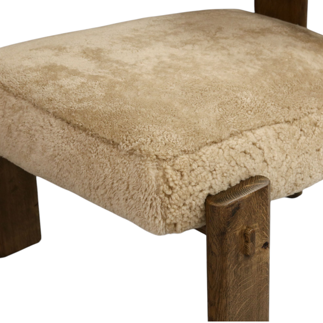 Shearling Wood Base Chair