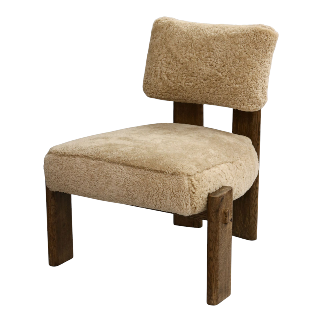 Shearling Wood Base Chair