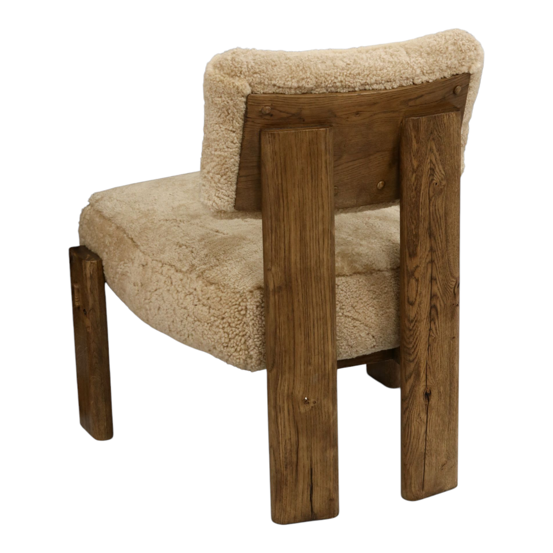 Shearling Wood Base Chair