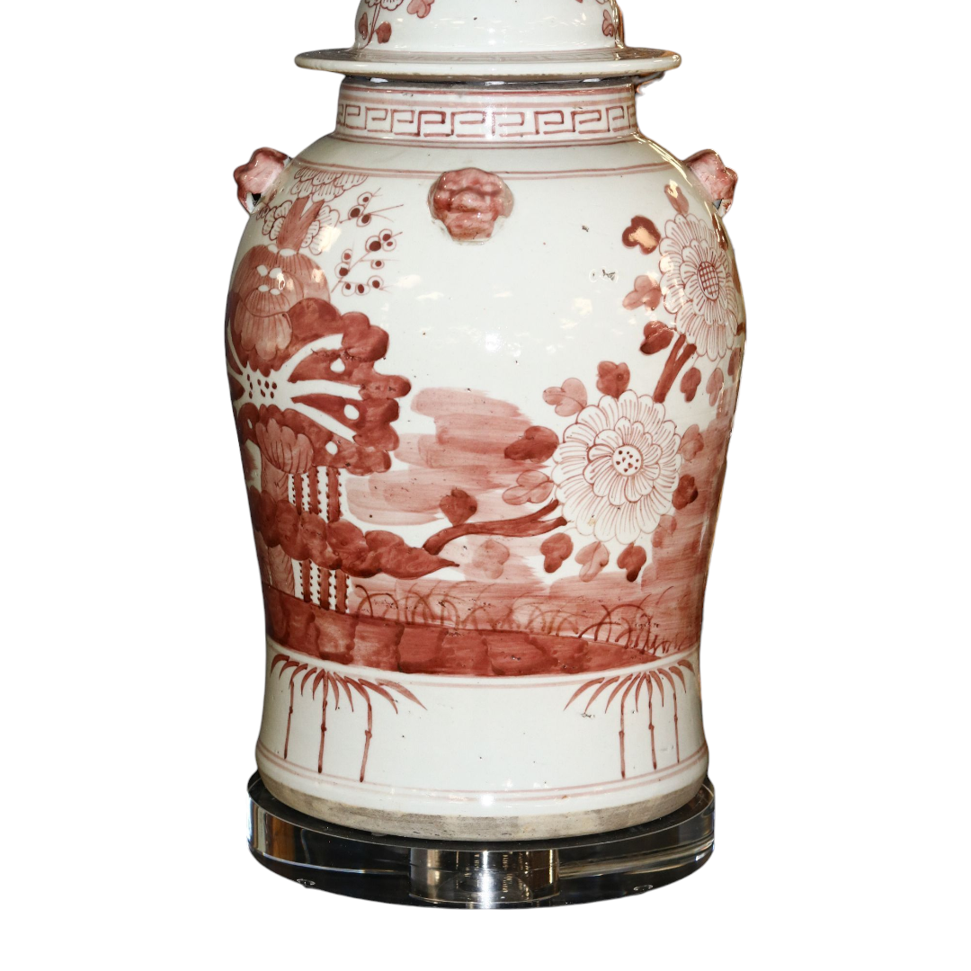 Vintage Maroon Red Table Lamp