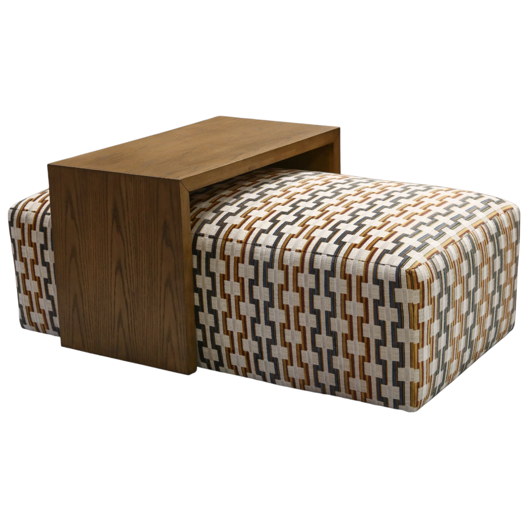 Geometric Rectangular Ottoman