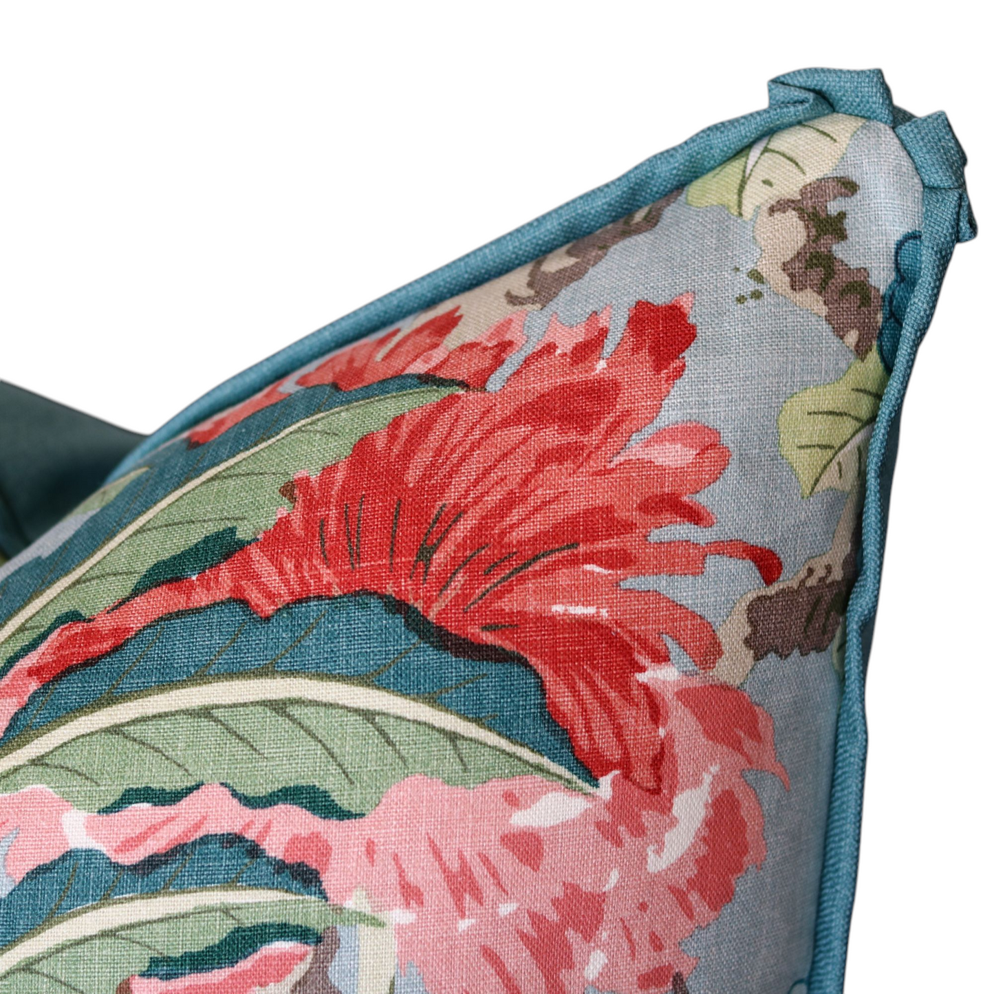 25" Teal Floral Pillow