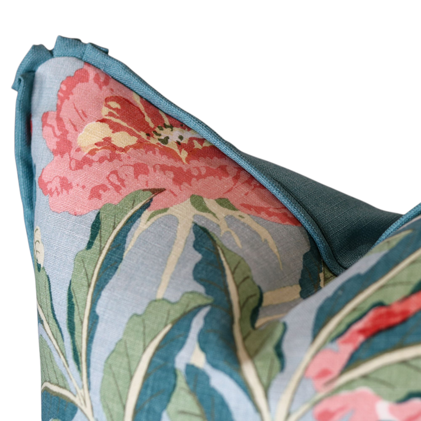 25" Teal Floral Pillow