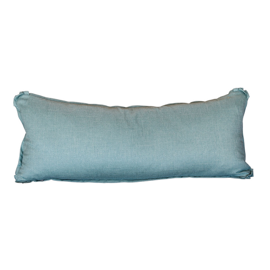 Teal Floral Bolster Pillow - 14" x 34"