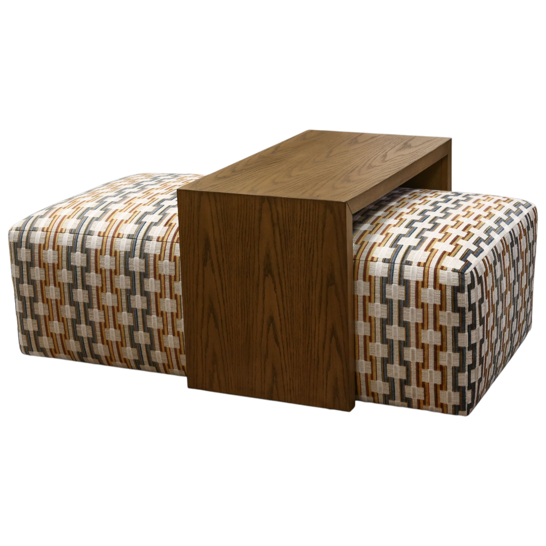 Geometric Rectangular Ottoman