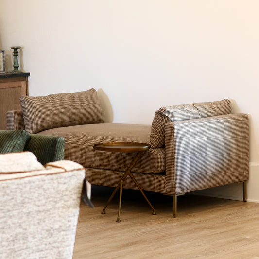 Brown Houndstooth Settee