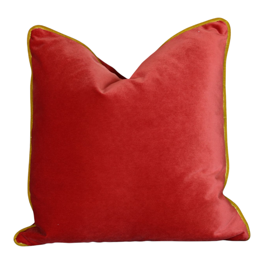22" Red & Green Velvet Pillow