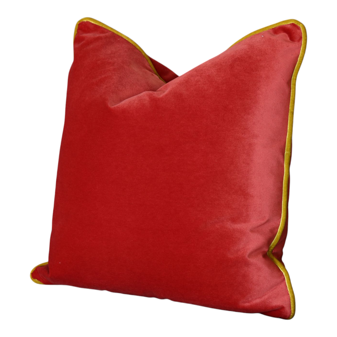 22" Red & Green Velvet Pillow