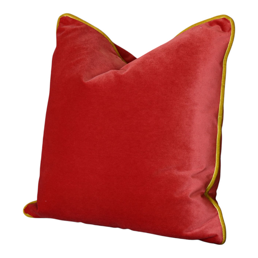 22" Red & Green Velvet Pillow