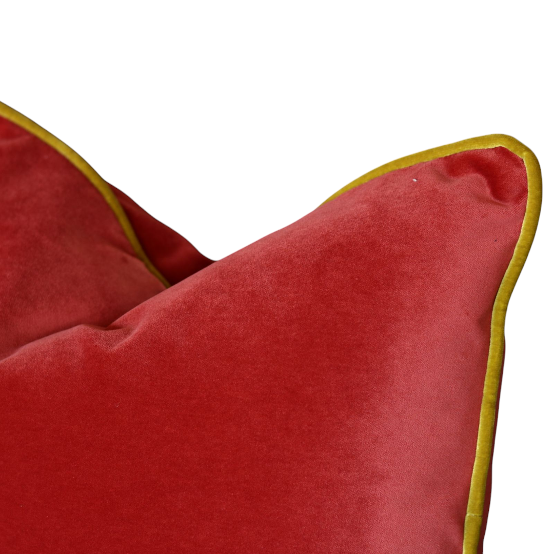 22" Red & Green Velvet Pillow