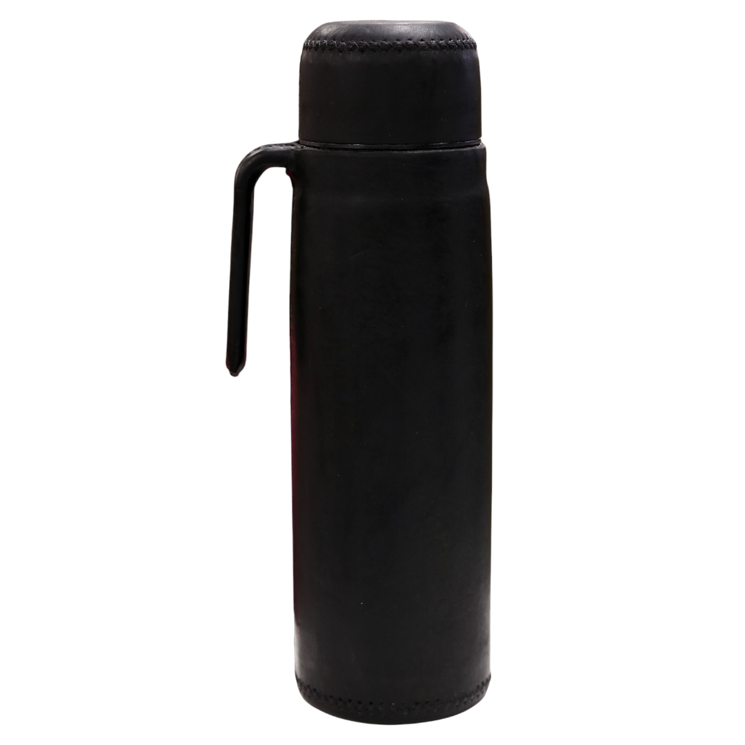 Hand-Stitched Leather Thermos