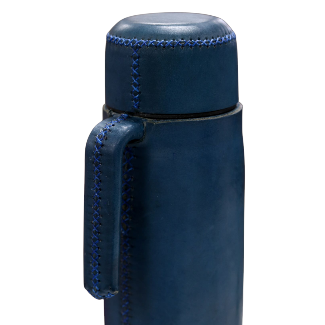 Hand-Stitched Leather Thermos