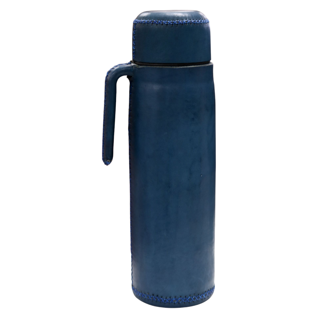 Hand-Stitched Leather Thermos
