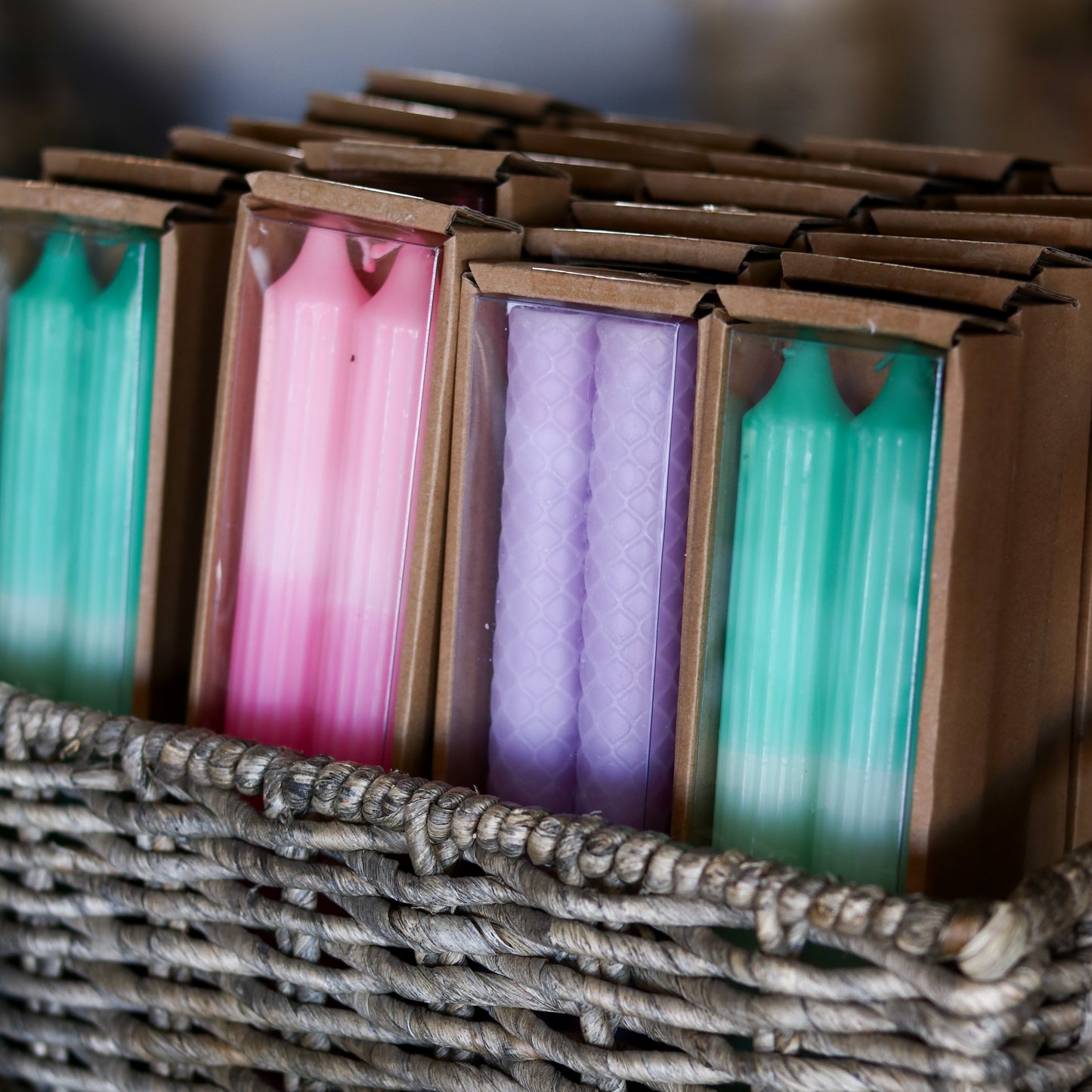 2 Tone Pleated Taper Candles