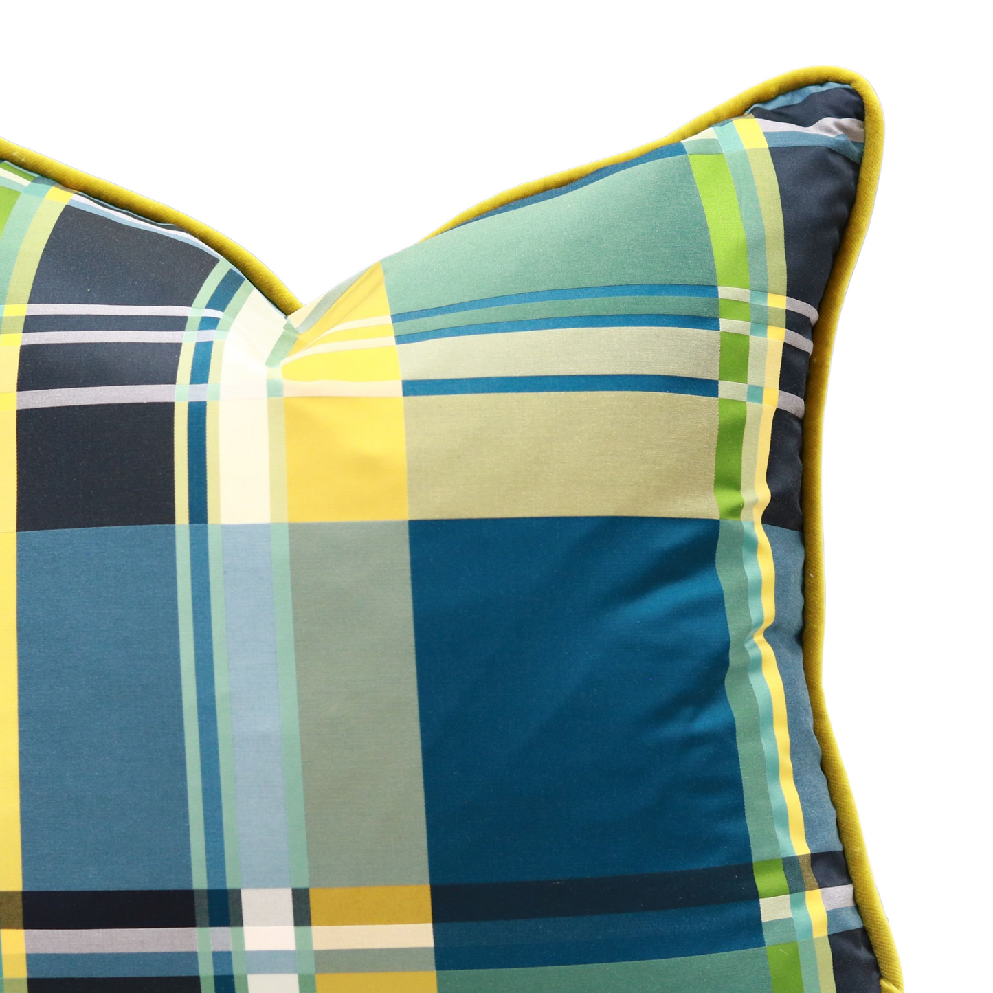 22" Satin Plaid Pillow